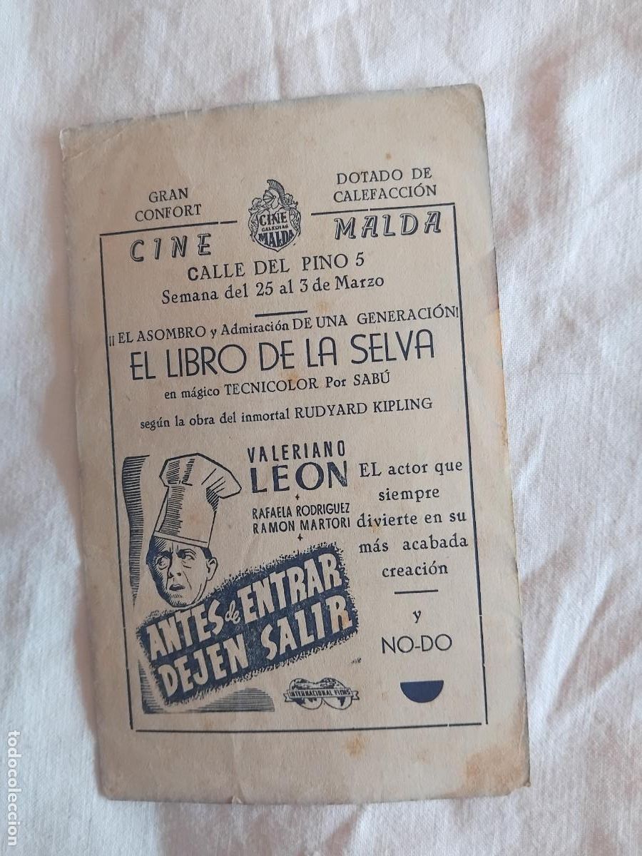 Cine: PROGRAMA CINE EL LIBRO DE LA SELVA. CINE MALDA. BARCELONA. - Foto 2