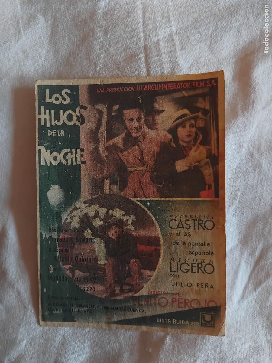 Cine: PROGRAMA CINE LOS HIJOS DE LA NOCHE.CINEMA MONTGRI. 1940.