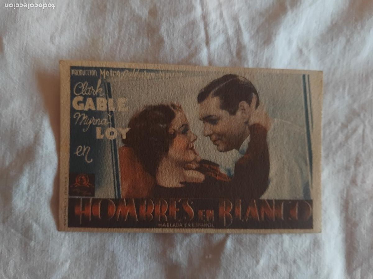 Cine: PROGRAMA CINE CARTON HOMBRES DE BLANCO. CLARK GABLE. MYRNA LOY. PATHE CINEMA.