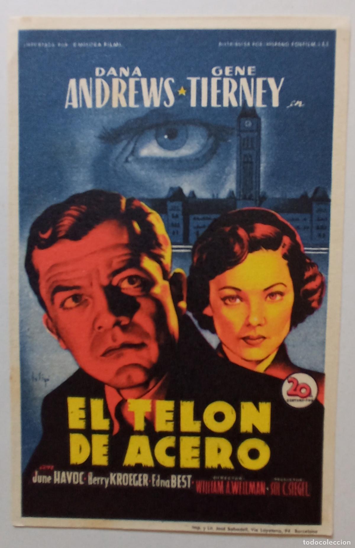 Cine: PROGRAMA DE CINE. DANA ANDREWS. GENE TIERNEY. EL TEL&Oacute;N DE ACERO. SOLIG&Oacute;
