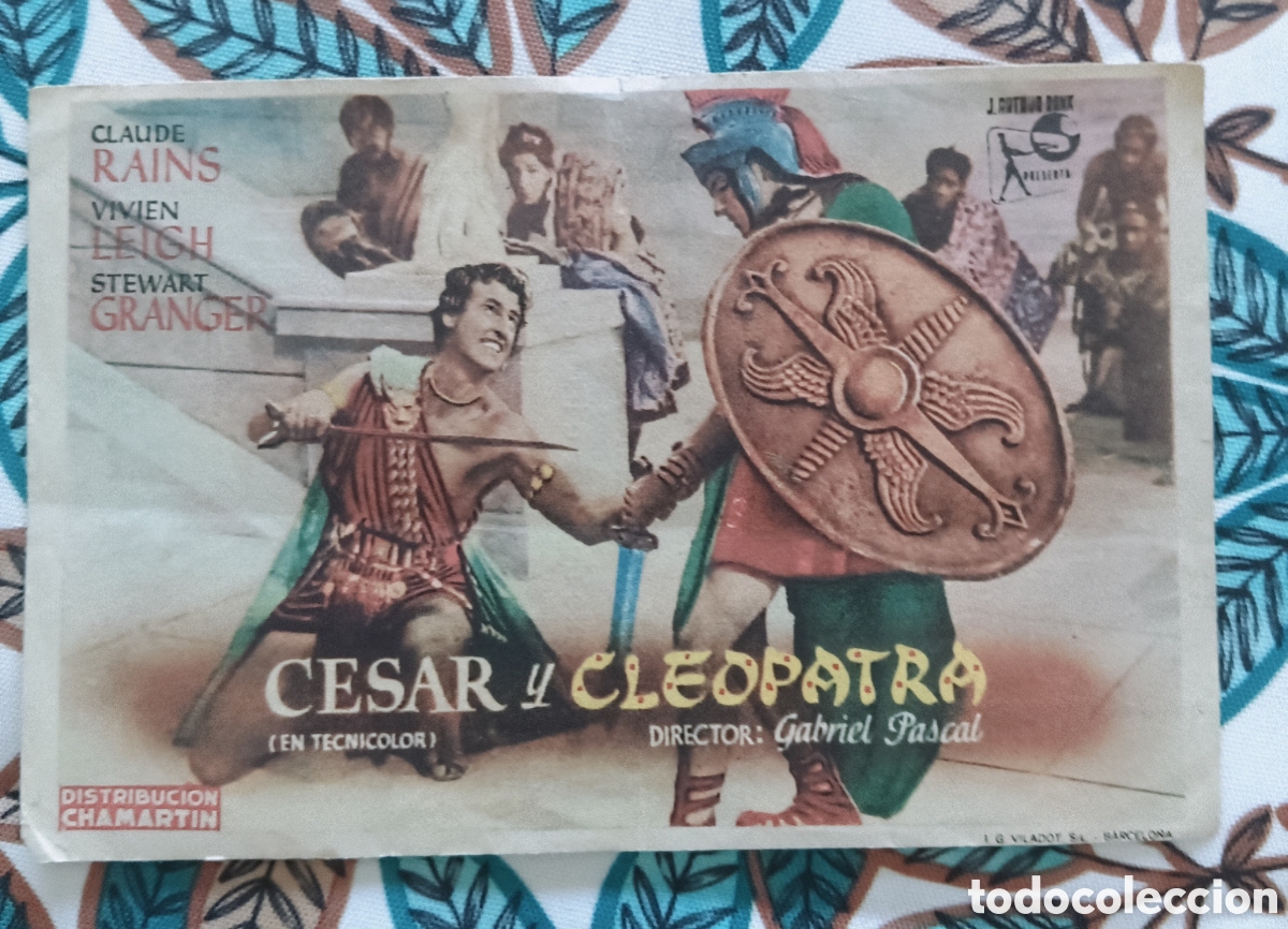 Cine: CESAR Y CLEOPATRA - STEWART GRANGER, VIVIAN LEIGH - CON PUBLICIDAD