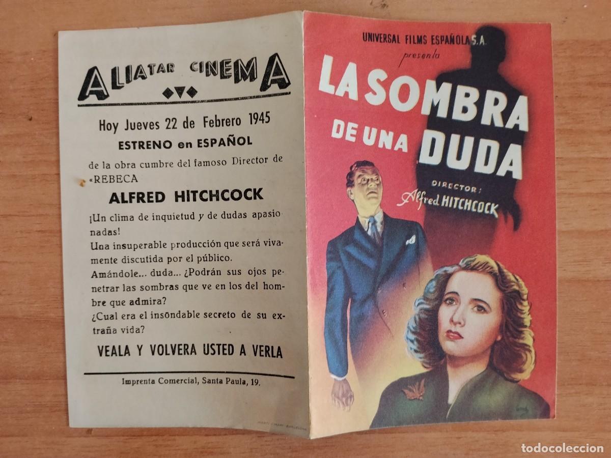 Cine: ROSA-PROGRAMA DE LA PELICULA---LA SOMBRA DE UNA DUDA