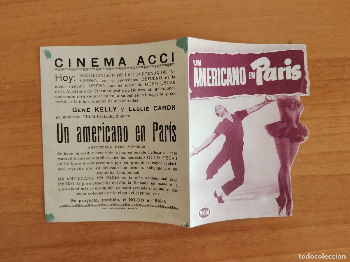 Cine: ROSA-PROGRAMA DE LA PELICULA---UN AMERICANO EN PARIS