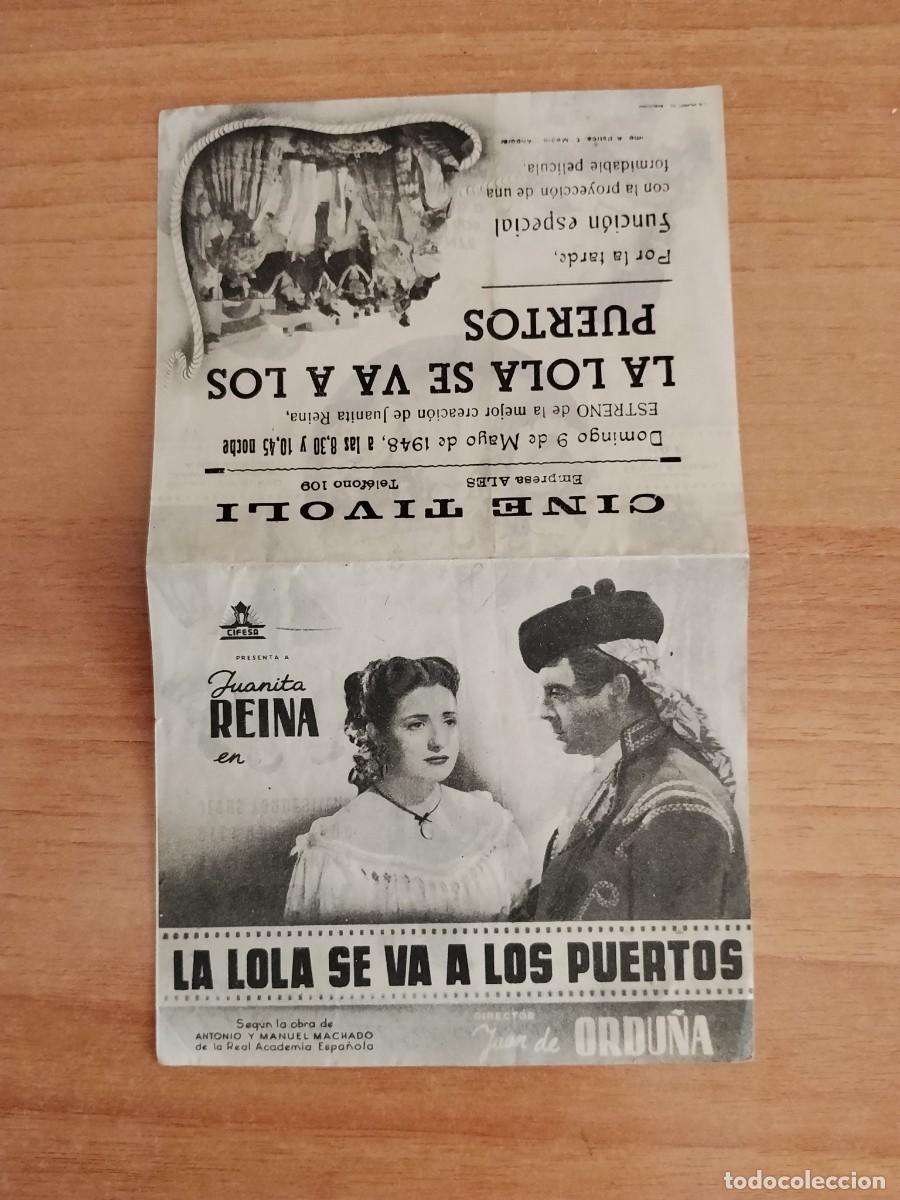Cine: ROSA-PROGRAMA DE LA PELICULA--- LA LOLA SE VA A LOS PUERTOS