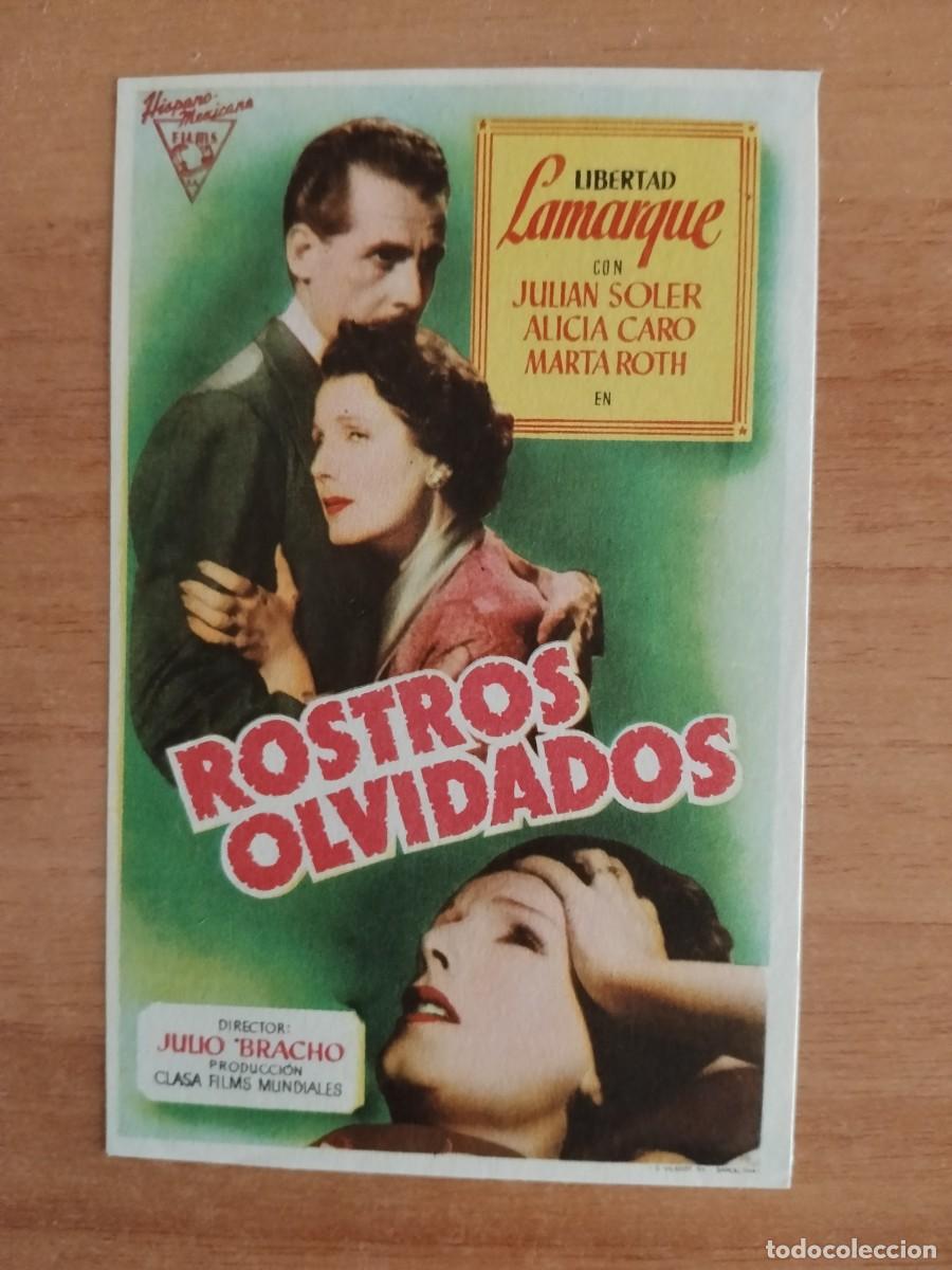 Folhetos de m&atilde;o de filmes antigos de cinema: ROSA-PROGRAMA DE LA PELICULA---ROSTROS OLVIDADOS