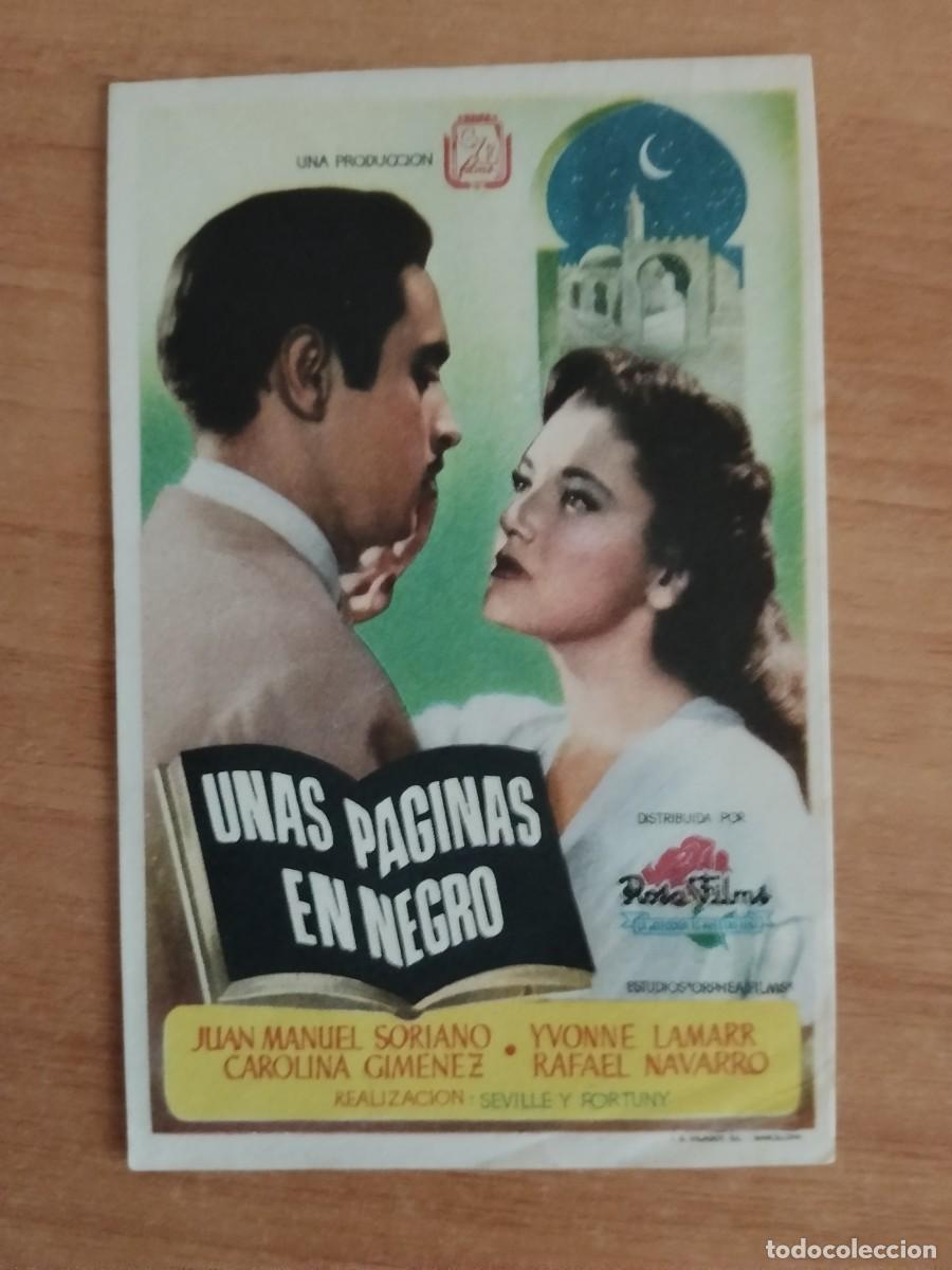Cine: ROSA-PROGRAMA DE LA PELICULA---UNAS PAGUINAS EN NEGRO