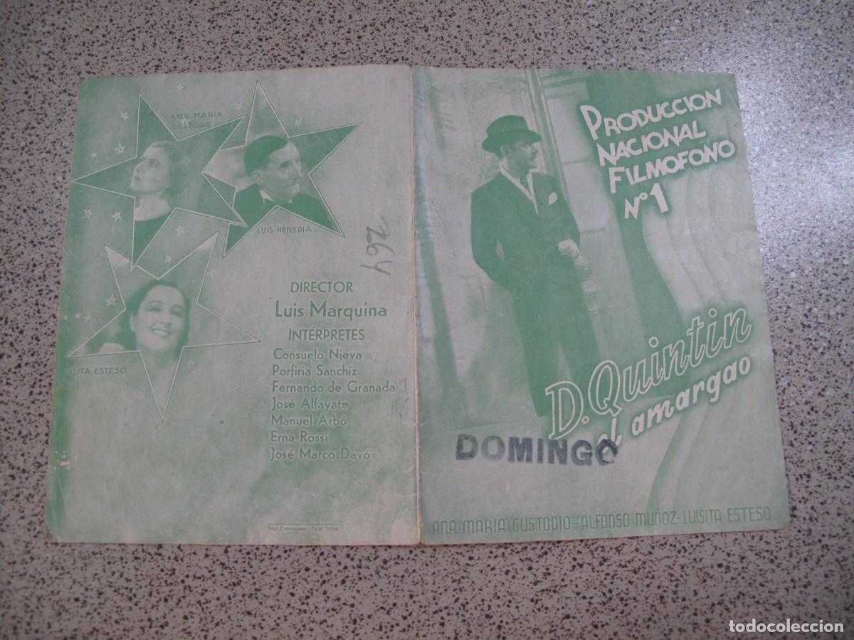 Folhetos de m&atilde;o de filmes antigos de cinema: PROGRAMA DE MANO ORIGINAL EL DE LA FOTO