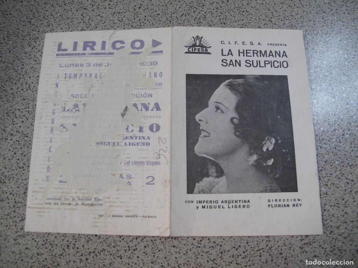 Folhetos de m&atilde;o de filmes antigos de cinema: PROGRAMA DE MANO ORIGINAL EL DE LA FOTO