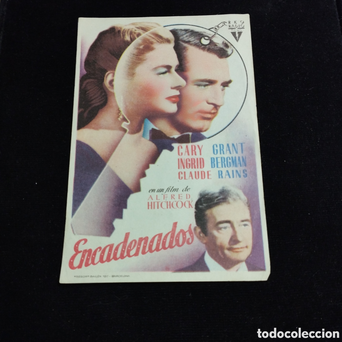 Cine: Programa de cine sencillo. Encadenados. Ingrid Bergman. Cary Grant. Sp