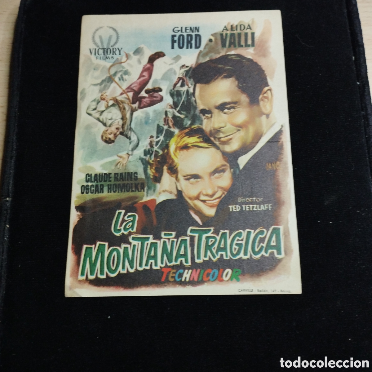 Cine: Programa de cine sencillo , grande. La monta&ntilde;a Tr&aacute;gica. Glenn Ford. 1955. Ideal Cinema Monistrol.