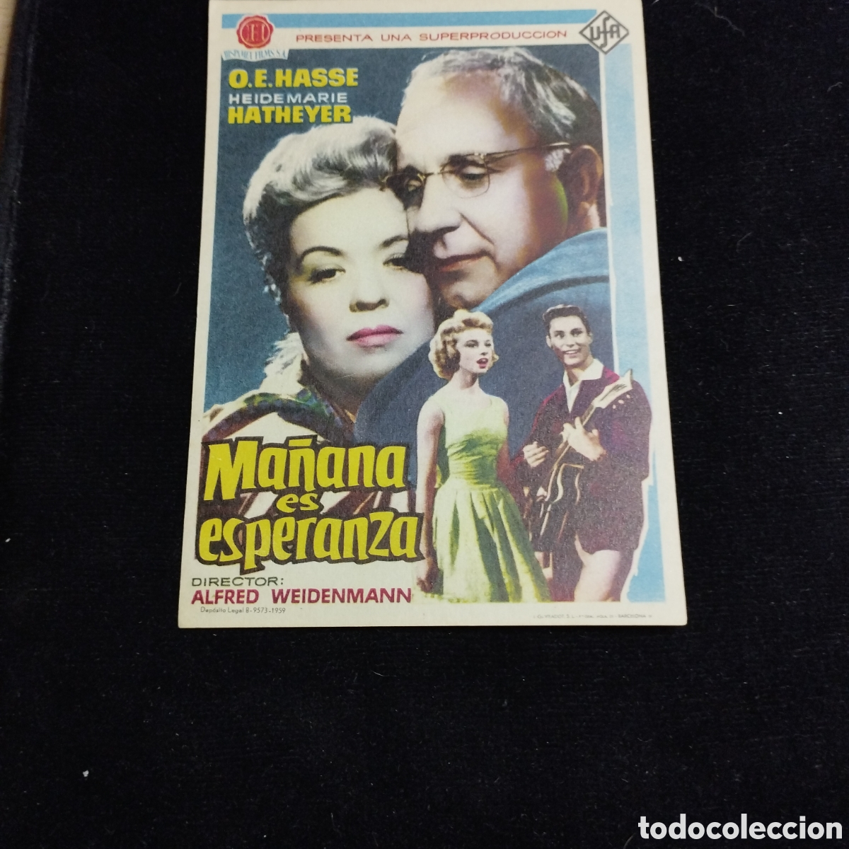 Cine: Programa de cine, sencillo. Ma&ntilde;ana es esperanza. O. E. Hasse. Heide Marie Hatheyer. Sp
