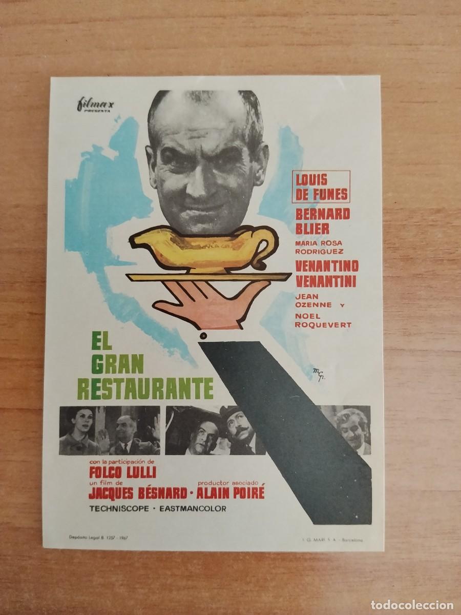 Cine: TURQUESA-PROGRAMA DE LA PELICULA---EL GRAN RESTAURANTE