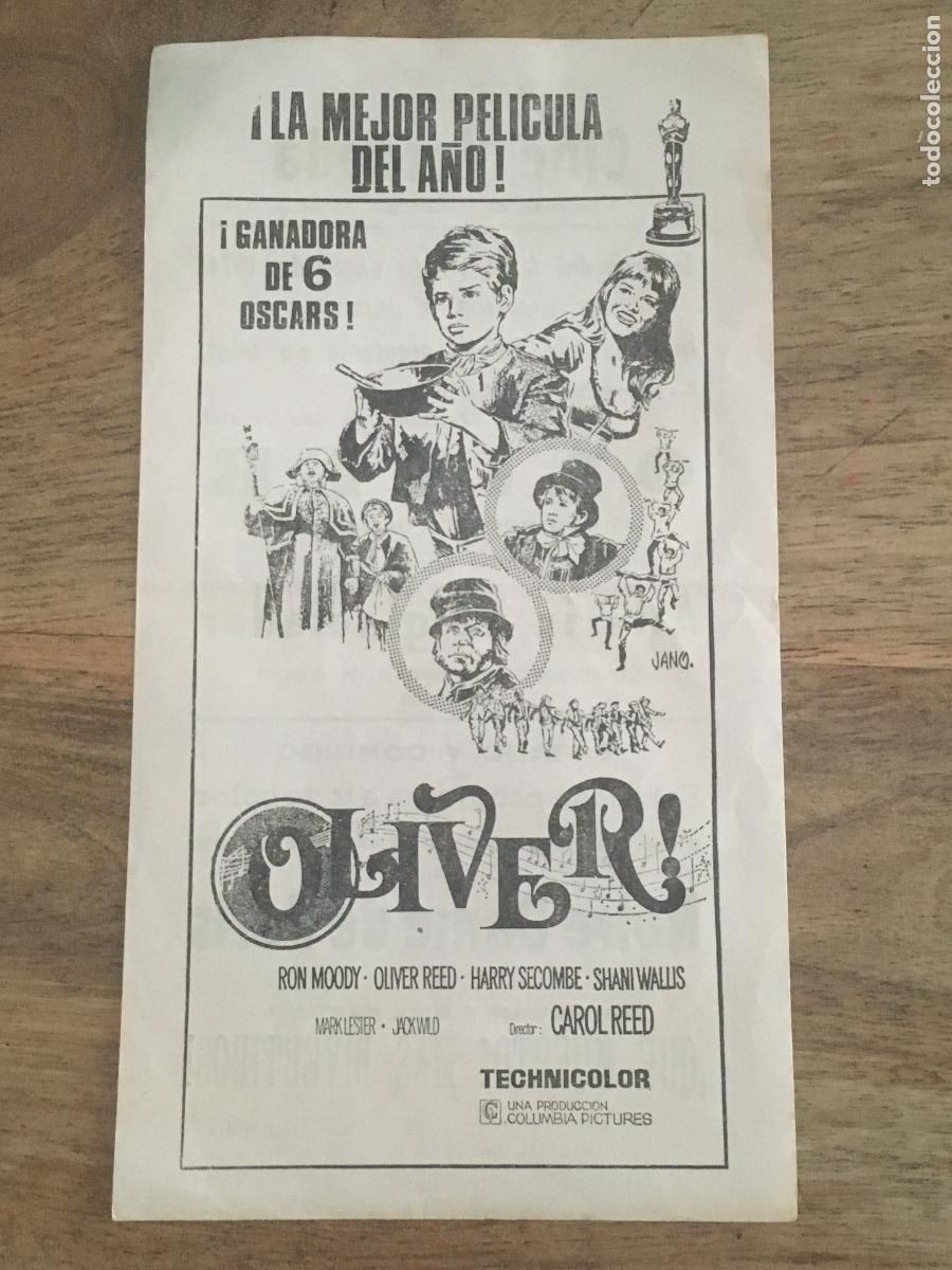 Cine: oliver folleto de mano local original estreno perfecto estado