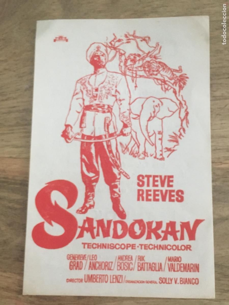 Cine: sandokan steve reeves folleto de mano local original estreno perfecto estado
