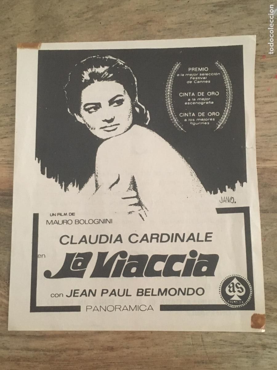 Cine: la viaccia claudia cardinale folleto de mano local original estreno perfecto estado
