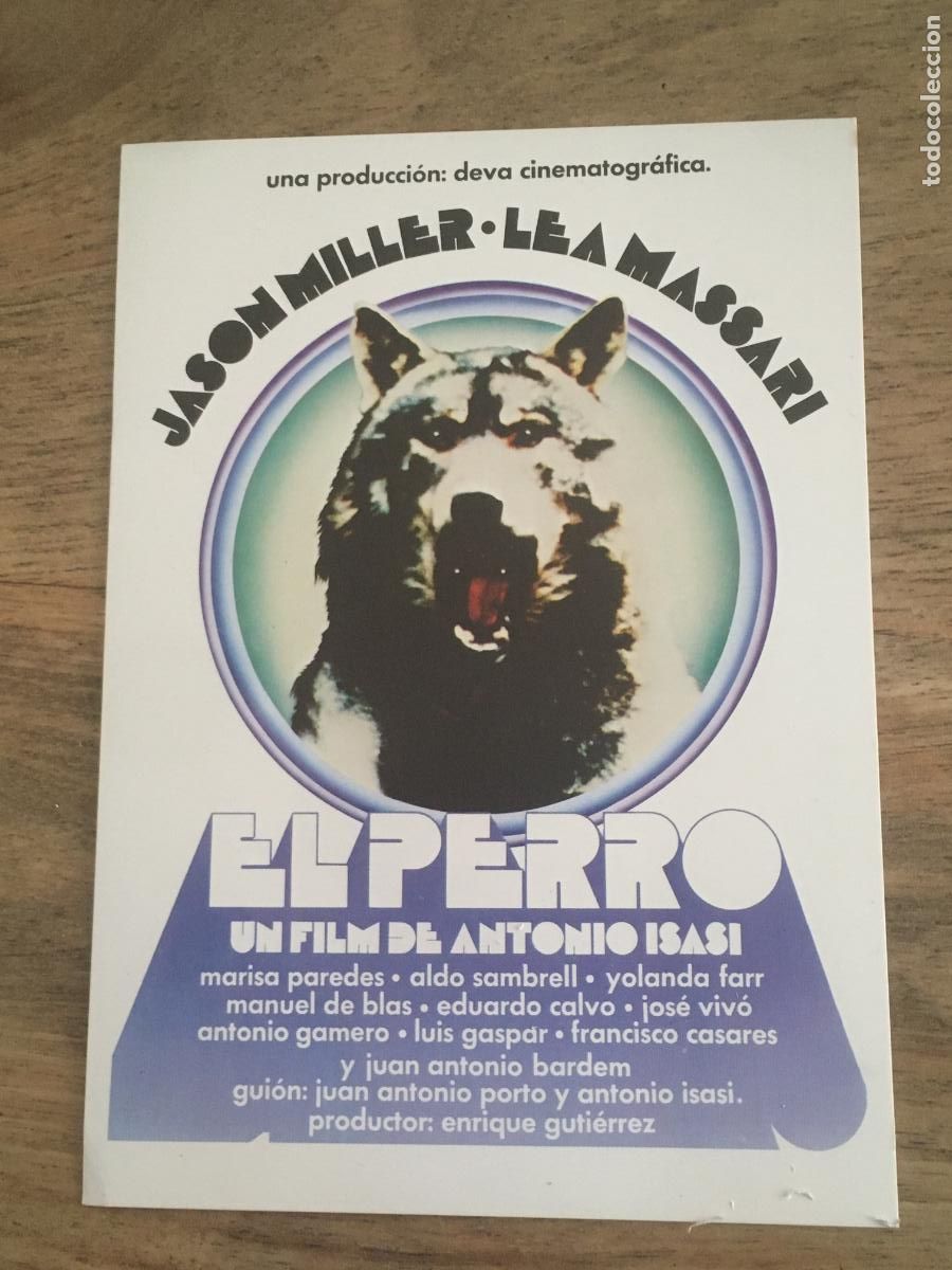 Cine: el perro antonio isasi postal folleto de mano original estreno perfecto estado