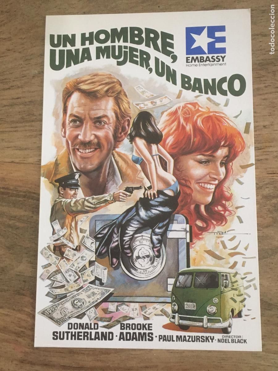 Cine: un hombre una mujer un banco mac postal folleto de mano original estreno perfecto estado