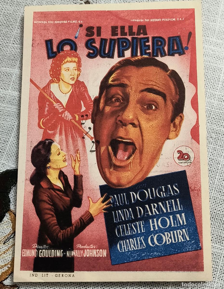 Cine: CINE PROGRAMA DE MANO - SI ELLA LO SUPIERA / CON PUBLICIDAD