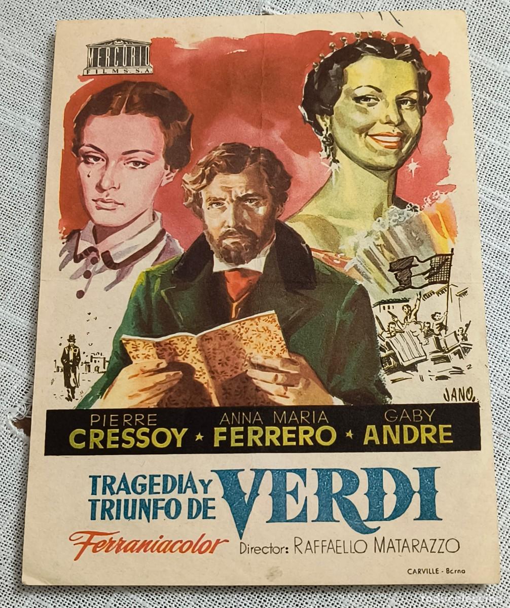 Cine: CINE PROGRAMA DE MANO - TRAGEDIA Y TRIUNFO DE VERDI / SIN PUBLICIDAD