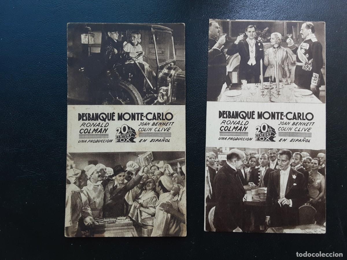 Cine: Desbanque en Montecarlo, dos tarjetas Fox a&ntilde;os 30, Ronald Colman