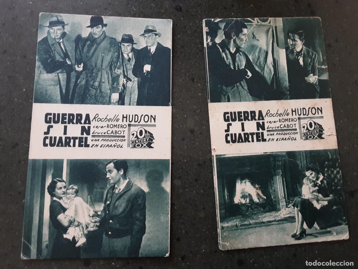 Cine: Guerra sin cuartel, 2 tarjetas Fox a&ntilde;os 30's, sin cine AL DORSO, C&eacute;sar Romero