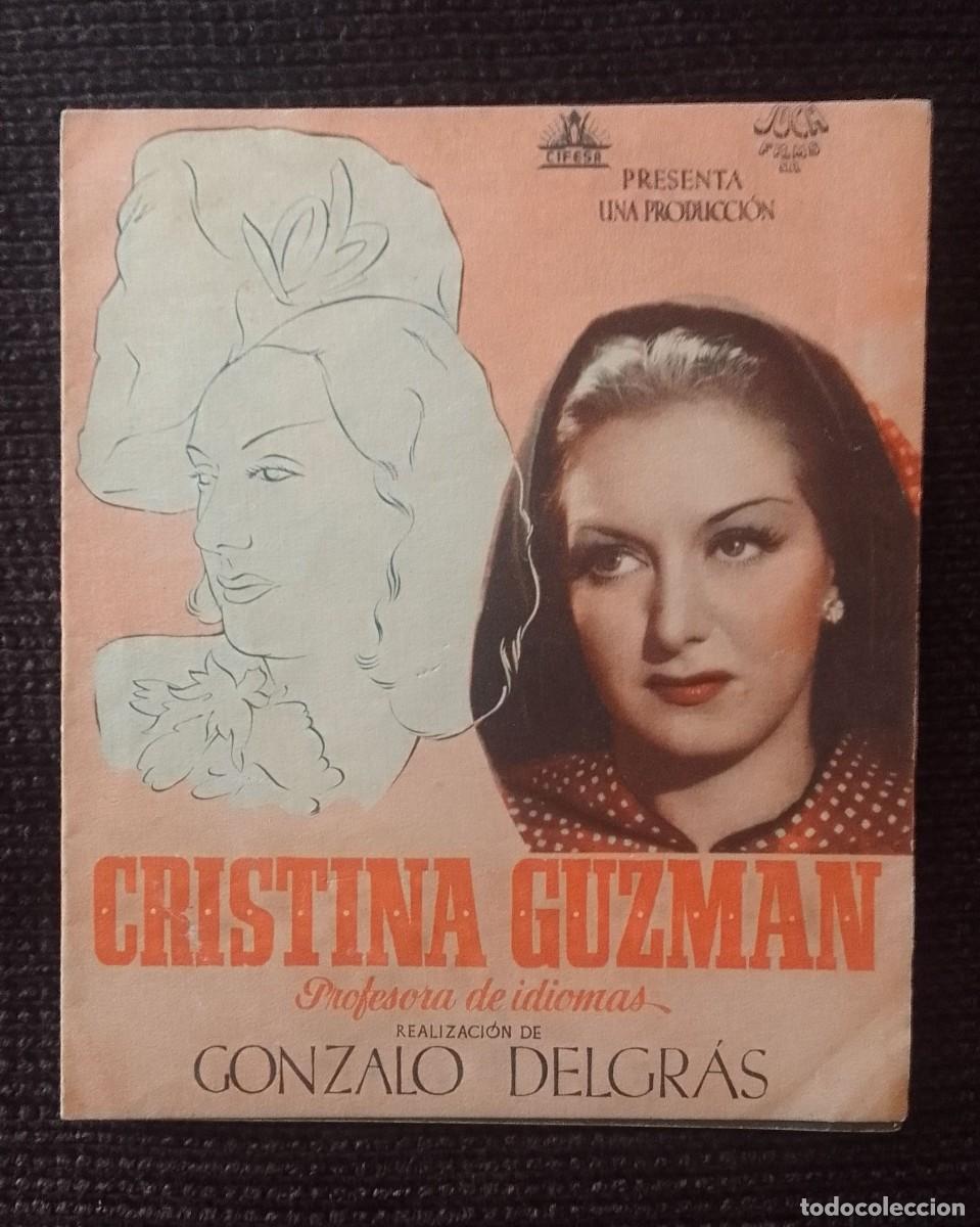 Cine: PROGRAMA DE CINE. CRISTINA GUZMAN. DOBLE. CINE RECREO. VERGES. 1945.DE MANO.