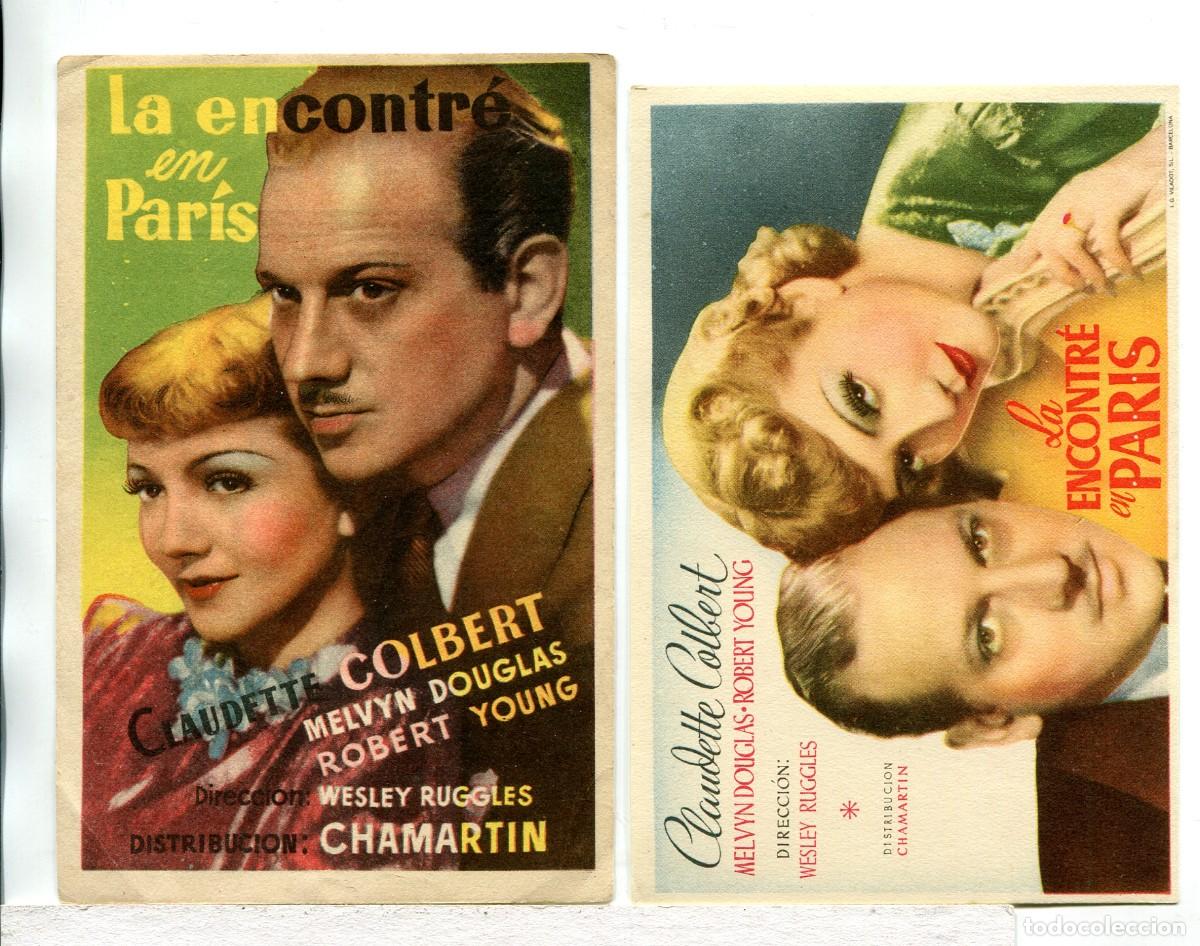 Cine: LA ENCONTRE EN PARIS , con CLAUDETTE COLBERT.