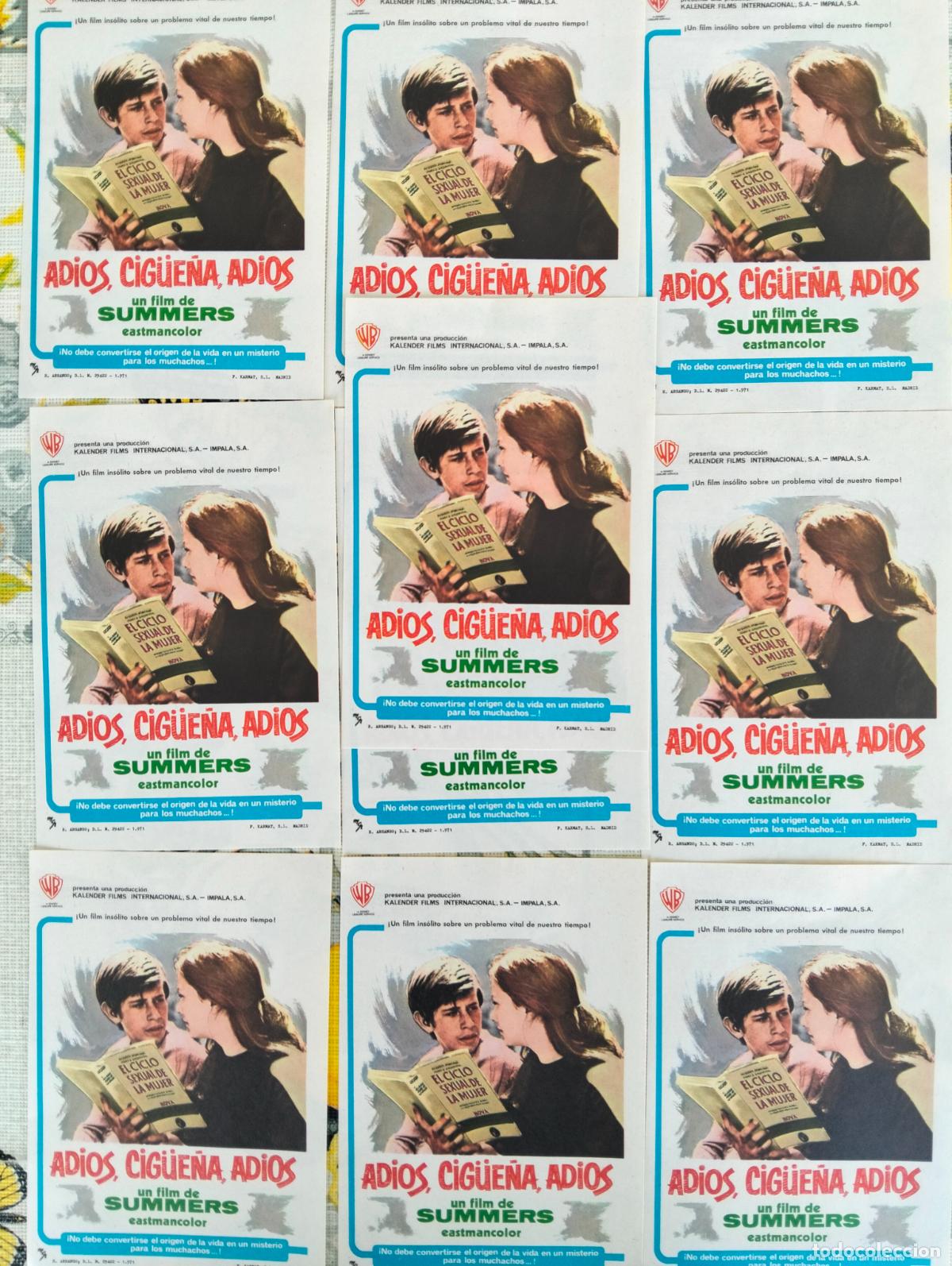 Cine: LOTE 10 FOLLETOS DE CINE, ADIOS, CIGUE&Ntilde;A, ADIOS