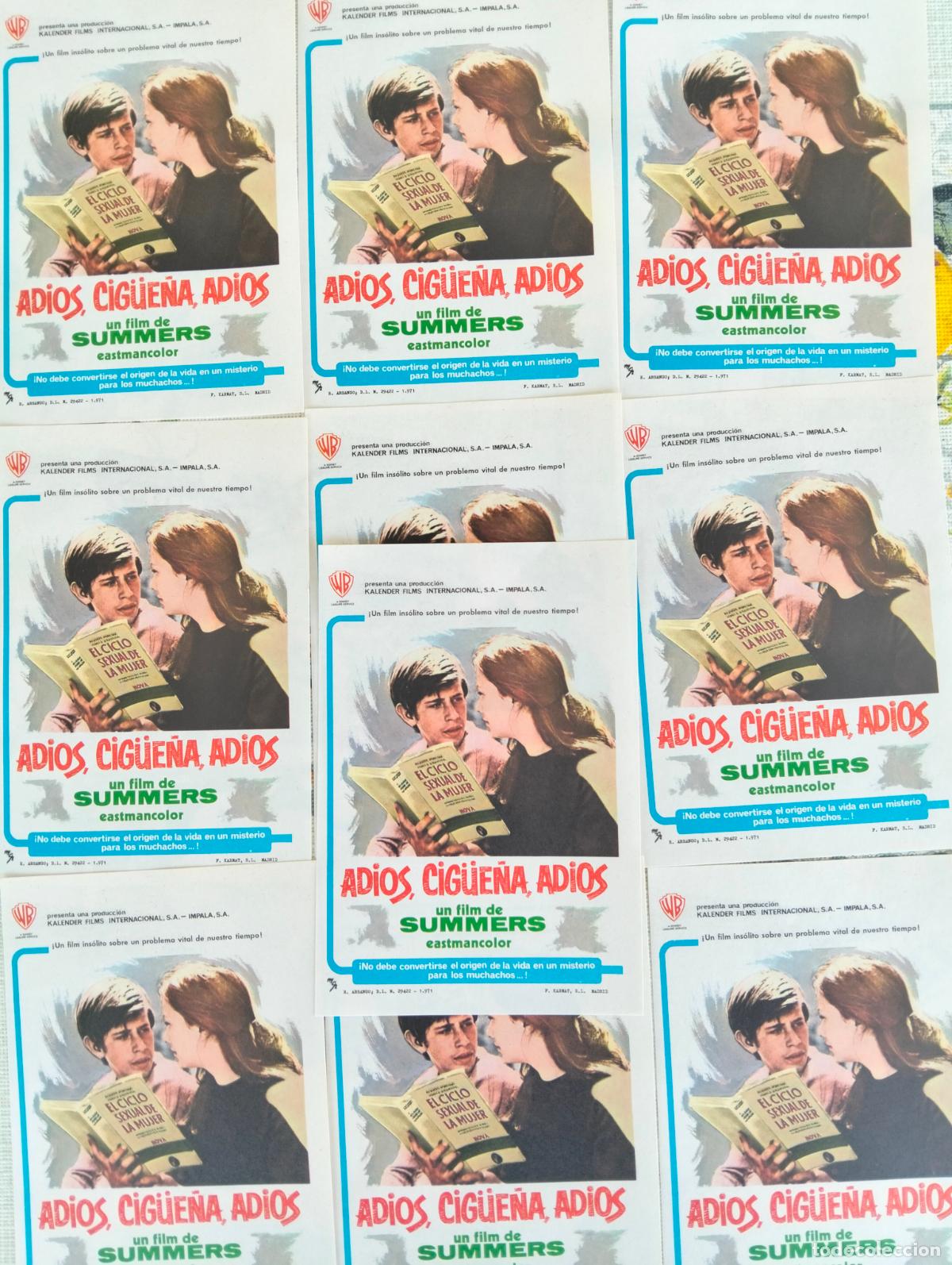 Cine: LOTE 10 FOLLETOS DE CINE, ADIOS, CIGUE&Ntilde;A, ADIOS