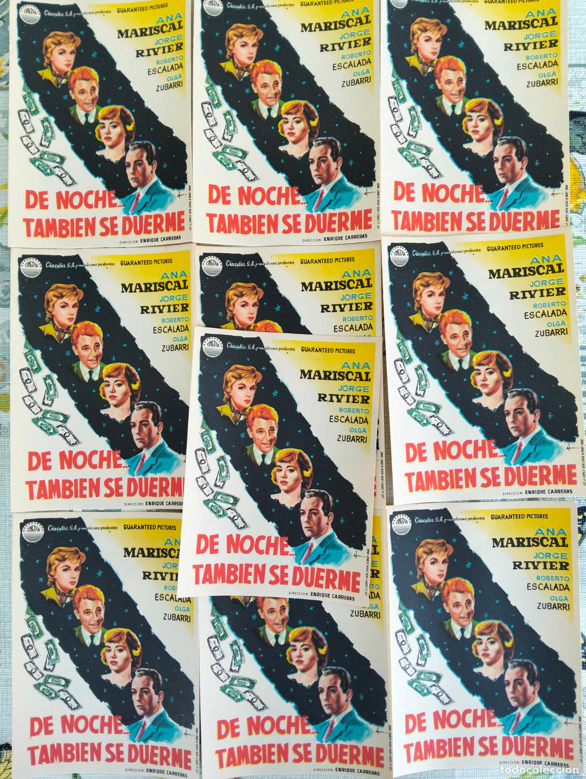 Cine: LOTE 10 FOLLETOS DE CINE, DE NOCHE TAMBIEN SE DUERME