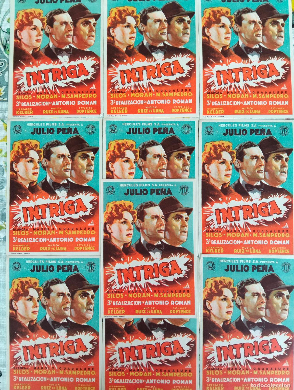 Cine: LOTE 10 FOLLETOS DE CINE, INTRIGA - Foto 1
