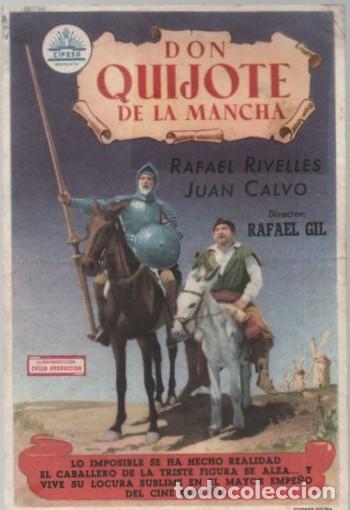 Cine: PROGRAMA DE CINE: DON QUIJOTE DE LA MANCHA PC-11529