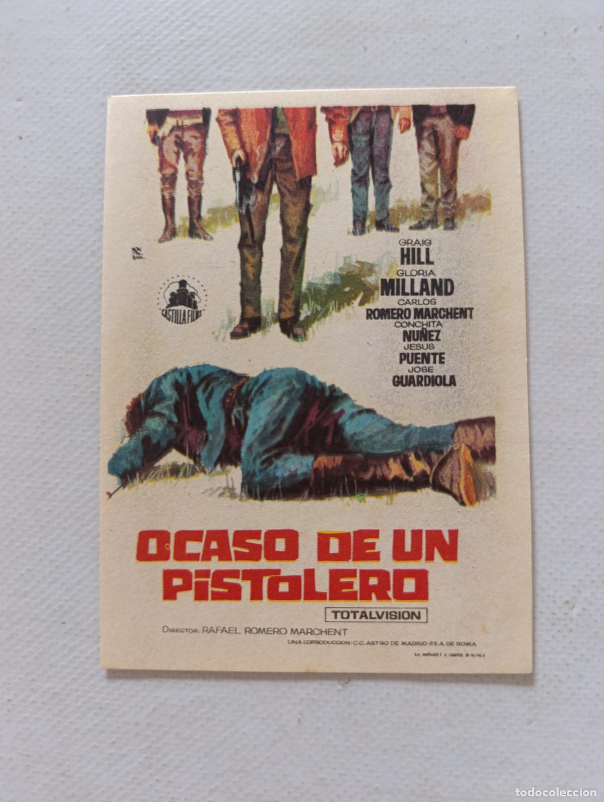 Cine: FOLLETO DE MANO - OCASO DE UN PISTOLERO - GRAIG HILL - SIN PUBLICIDAD (150C)