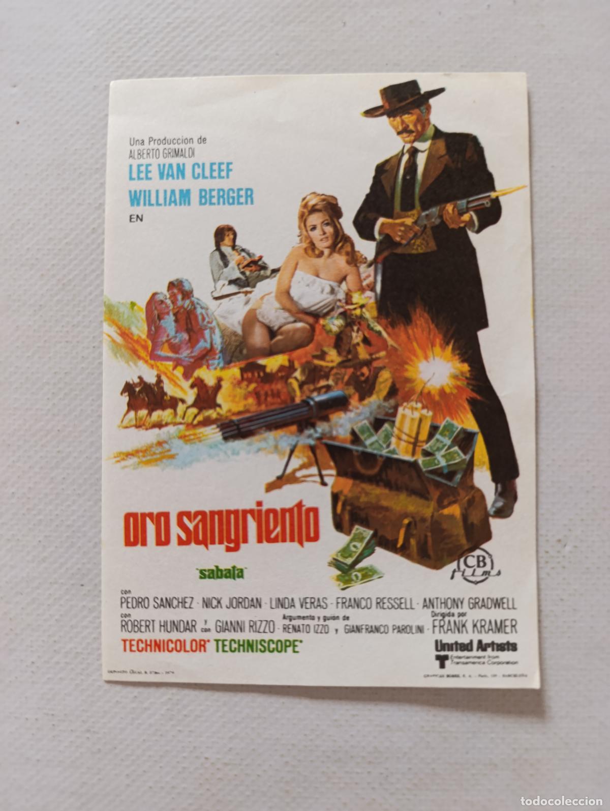 Cine: FOLLETO DE MANO - ORO SANGRIENTO - LEE VAN CLEEF - SIN PUBLICIDAD (150C)