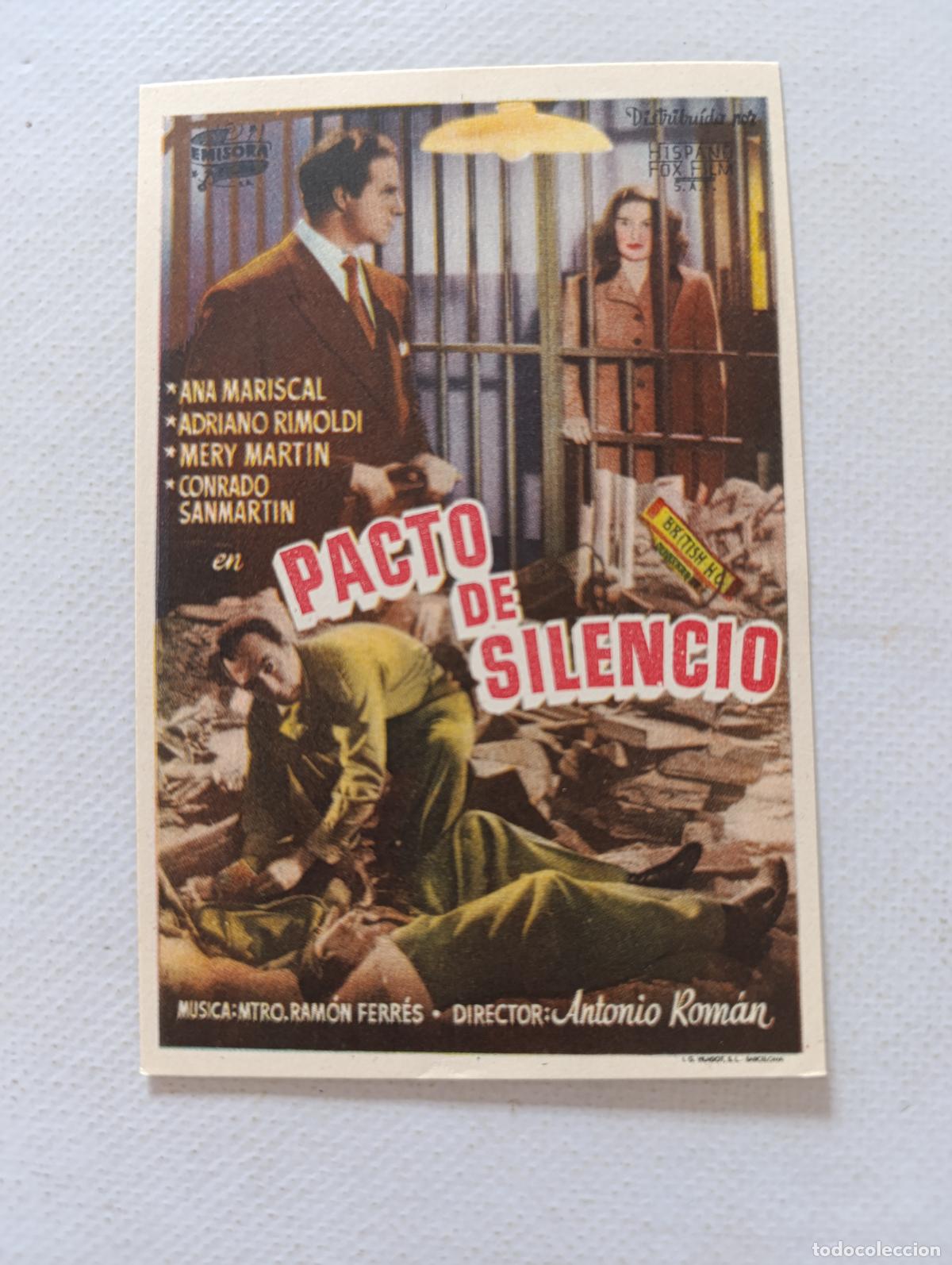 Cine: FOLLETO DE MANO - PACTO DE SILENCIO - ANA MARISCAL (150C)