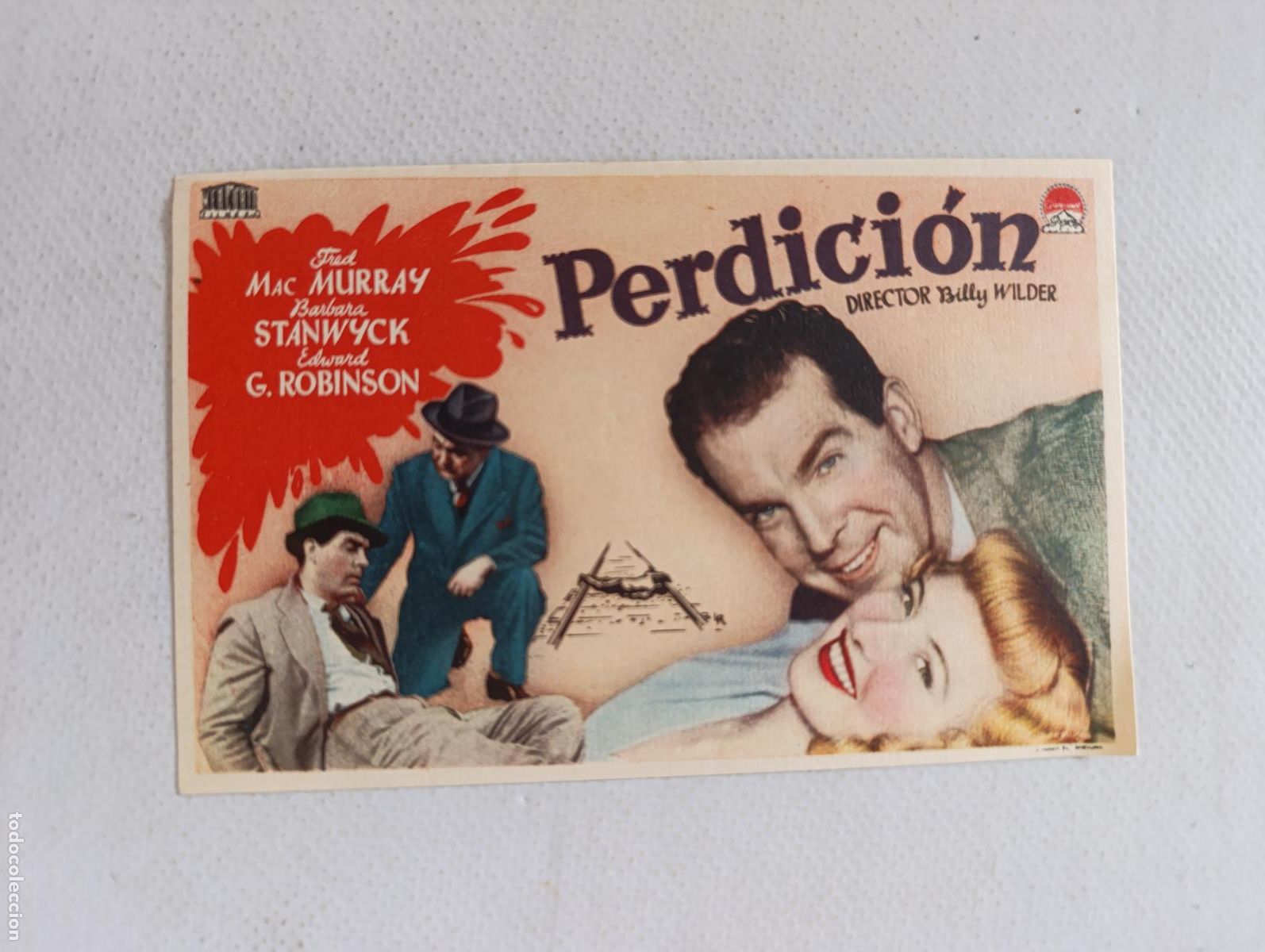 Cine: FOLLETO DE MANO - PERDICION - FRED MAC MURRAY, BARBARA STANWYCK - SIN PUBLICIDAD (150E)
