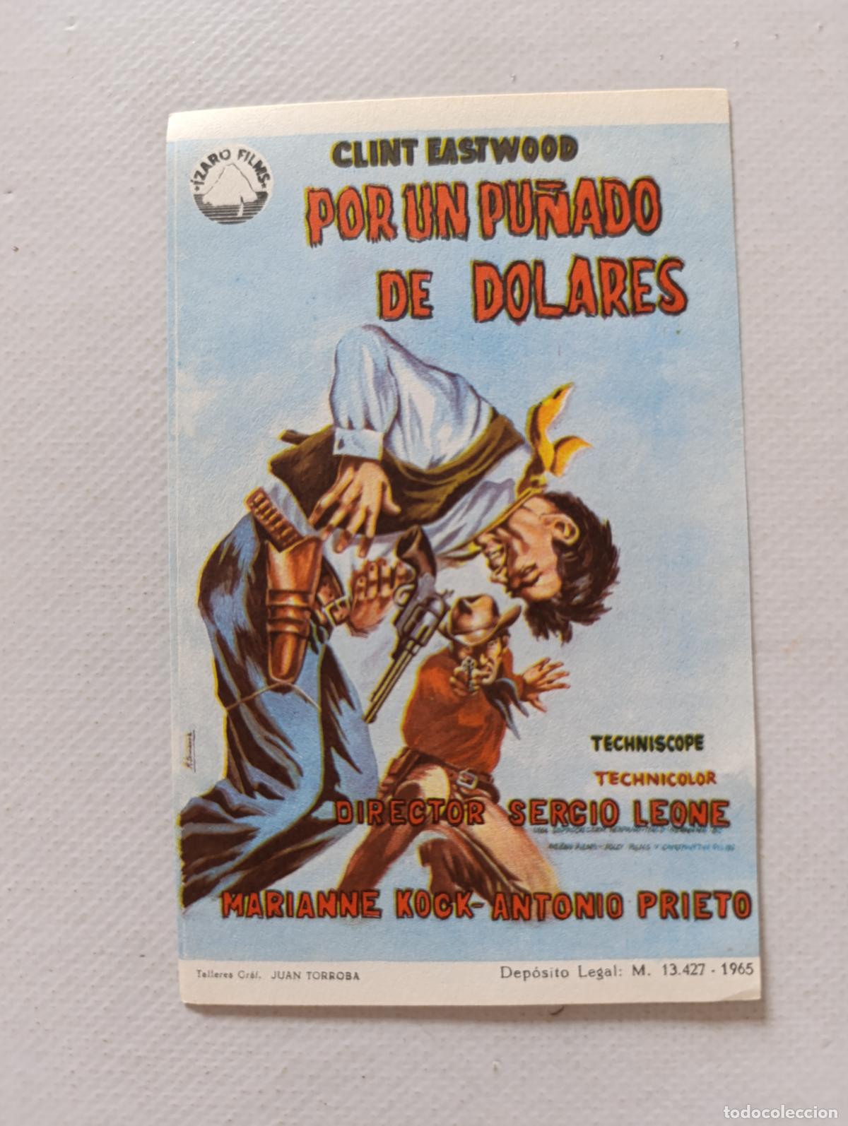 Cine: FOLLETO DE MANO - POR UN PU&Ntilde;ADO DE DOLARES - CLINT EASTWOOD - SIN PUBLICIDAD (150F)
