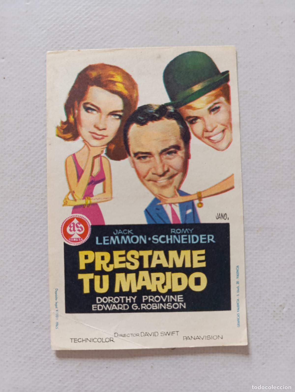 Cine: FOLLETO DE MANO - PRESTAME TU MARIDO - JACK LEMMON - SIN PUBLICIDAD (150F)