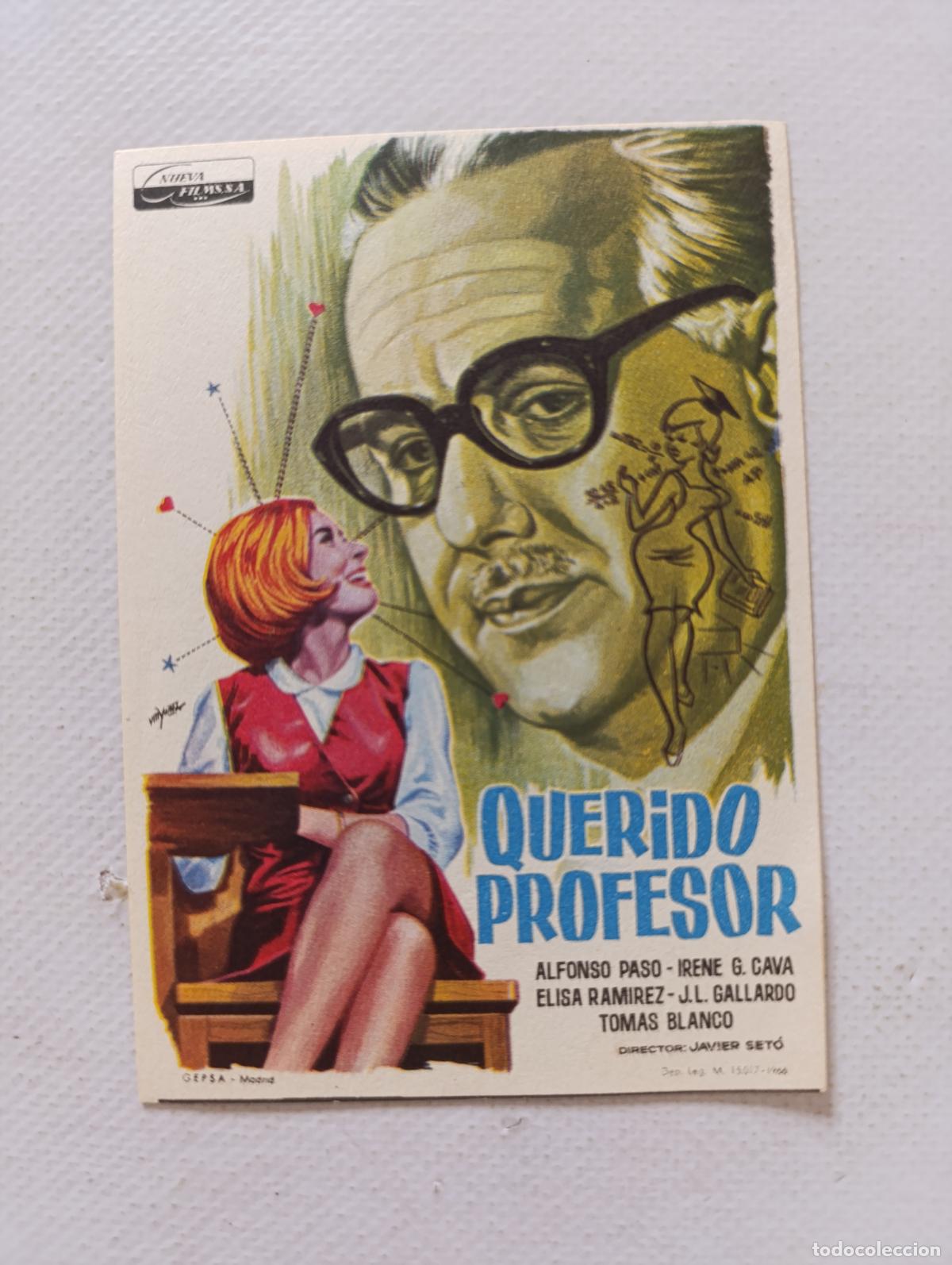 Cine: FOLLETO DE MANO - QUERIDO PROFESOR - ALFONSO PASO - SIN PUBLICIDAD (150F)
