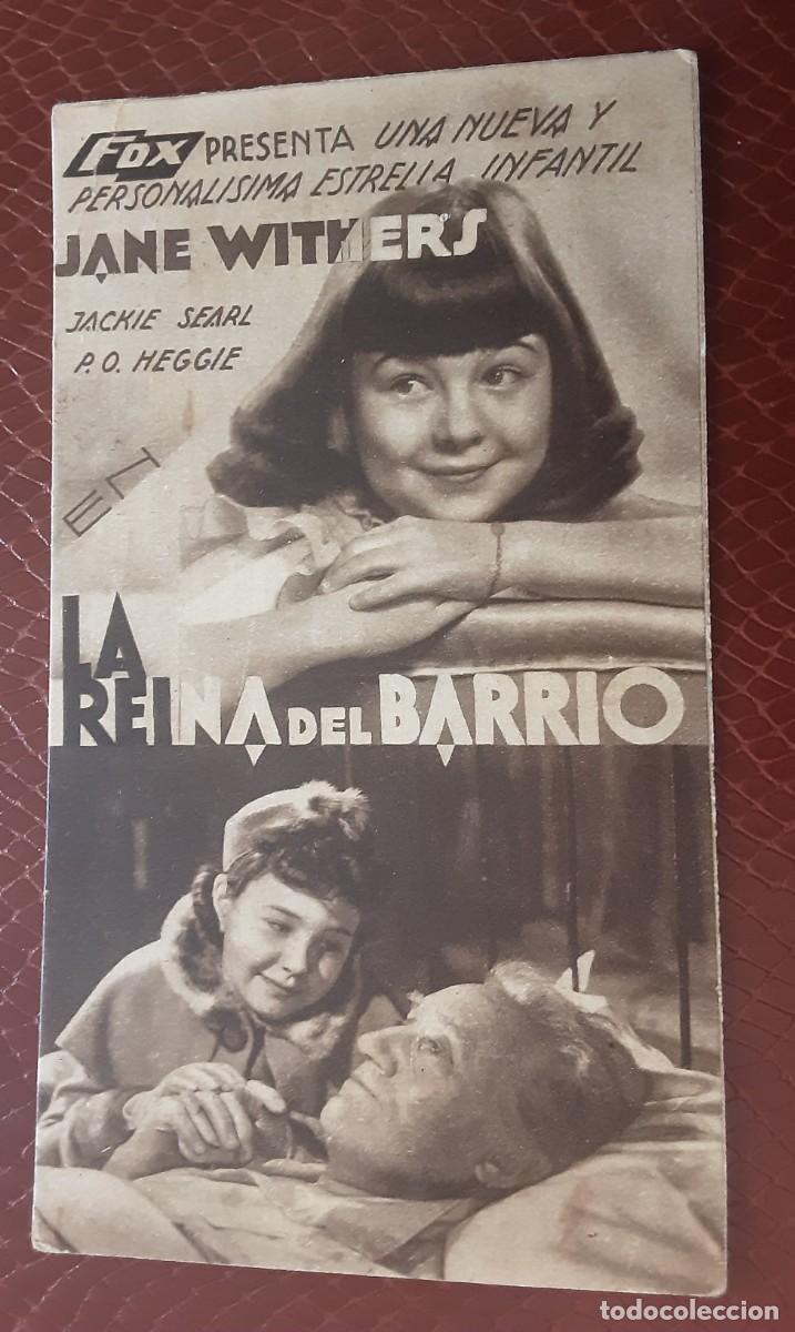 Cine: La reina del barrio, tarjeta FOX a&ntilde;os 30, con cine al dorso. Jane Winters