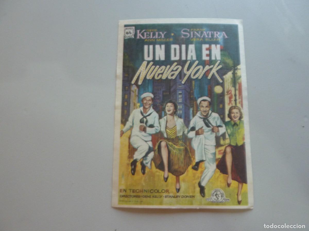 Cine: Folleto de cine UN DIA EN NUEVA YORK con publicidad