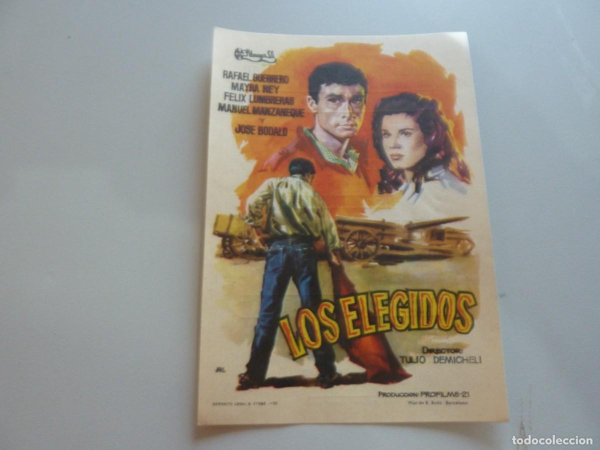 Cine: Folleto de cine LOS ELEGIDOS con publicidad
