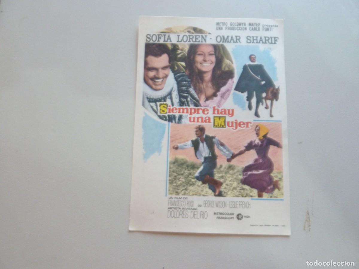 Cine: Folleto de cine SIEMPRE HAY UNA MUJER con publicidad