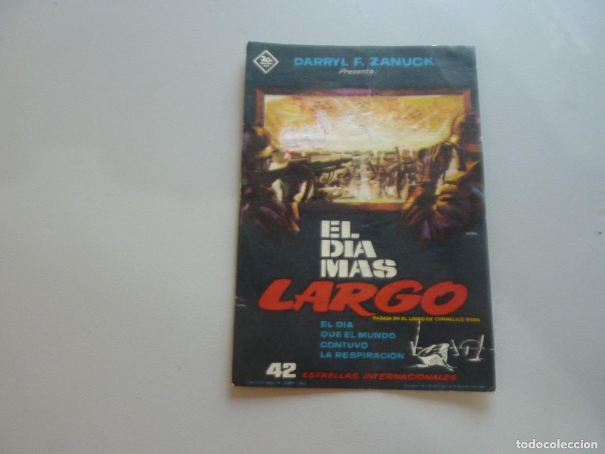 Cine: Folleto de cine EL DIA MAS LARGO con publicidad