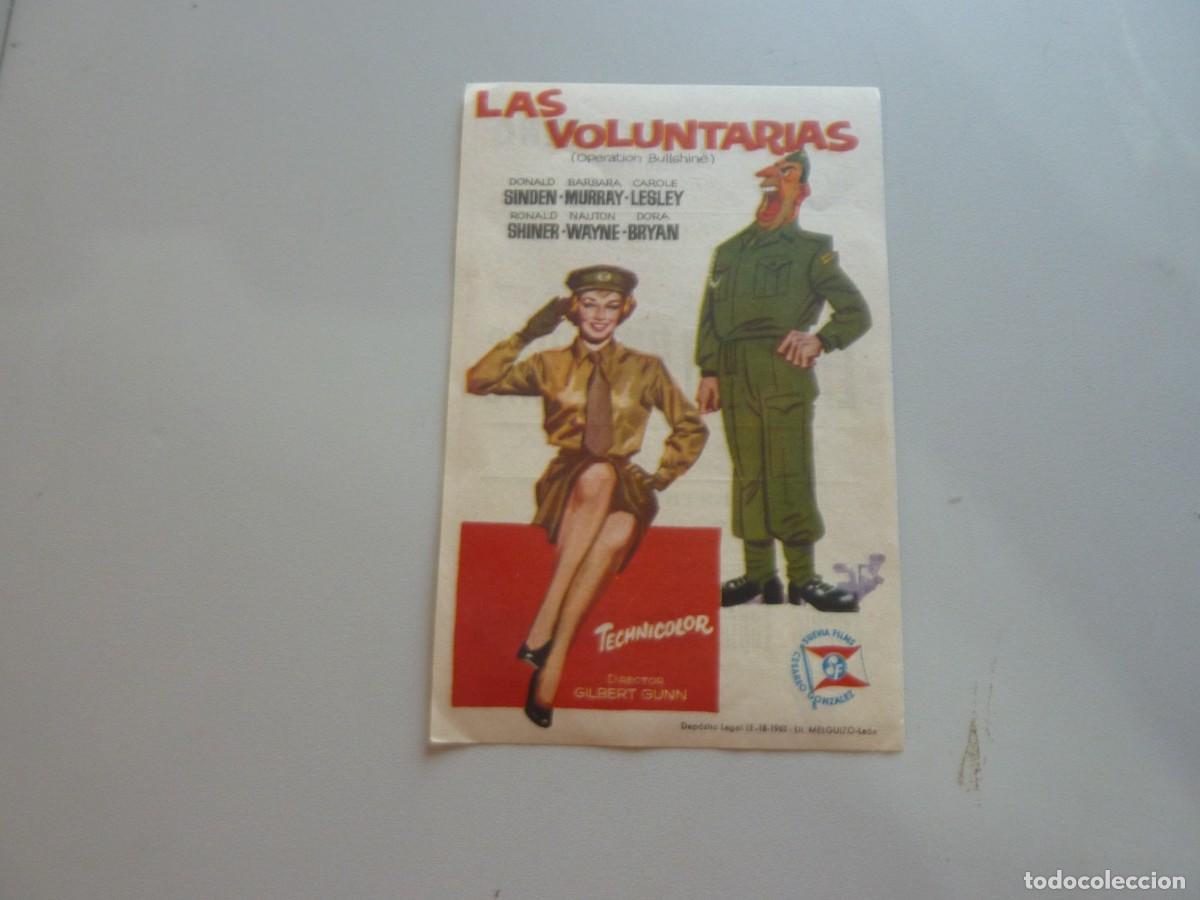 Cine: Folleto de cine LAS VOLUNTARIAS con publicidad