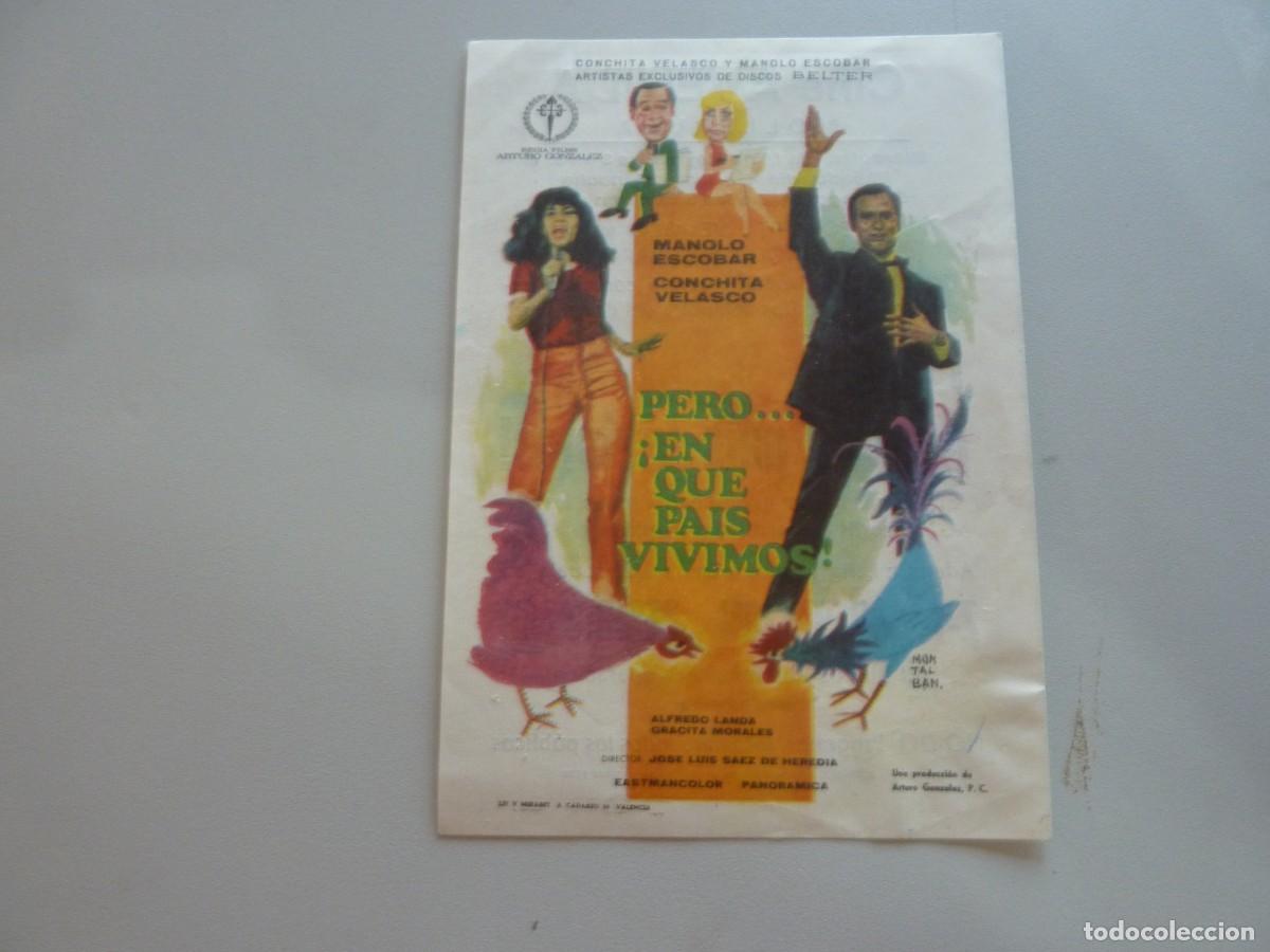 Cine: Folleto de cine PERO...EN QUE PAIS VIVIMOS con publicidad