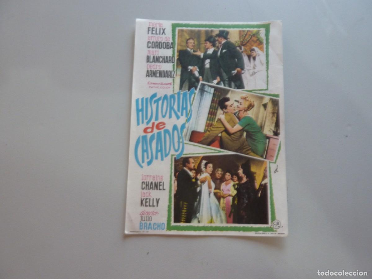 Cine: Folleto de cine HISTORIAS DE CASADOS con publicidad