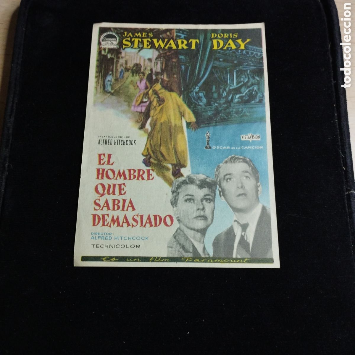Cine: Programa de cine, sencillo. El hombre que sab&iacute;a demasiado. Alfred Hitchcock. James Stewart. Doris Da