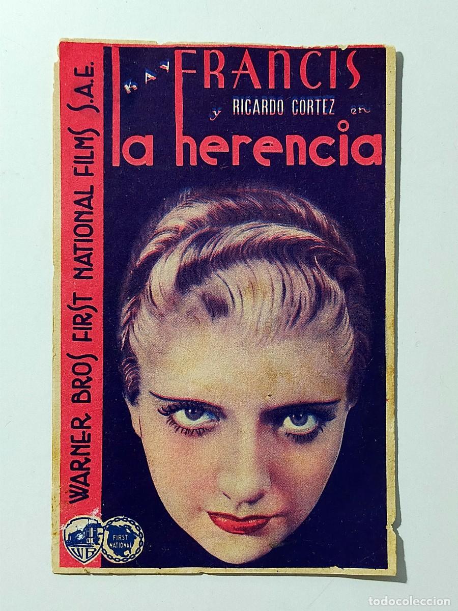 Cine: Programa Sencillo Orig: LA HERENICA. Vera Korene, Charles Vanel - Cine Chamorro (San Fernando)