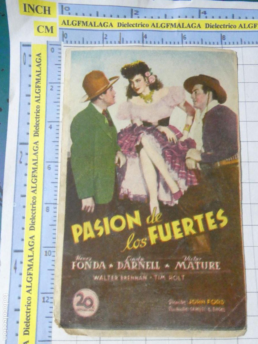 Cine: PROGRAMA MANO PELICULA PASI&Oacute;N DE LOS FUERTES PUBLICIDAD CINE PLUS ULTRA M&Aacute;LAGA. 369